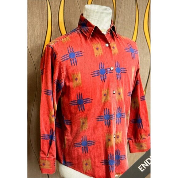 VTG  Rancho Deluxe Native American Navajo Shirt Size S  MADE IN USA  #1421 - Picture 2 of 13
